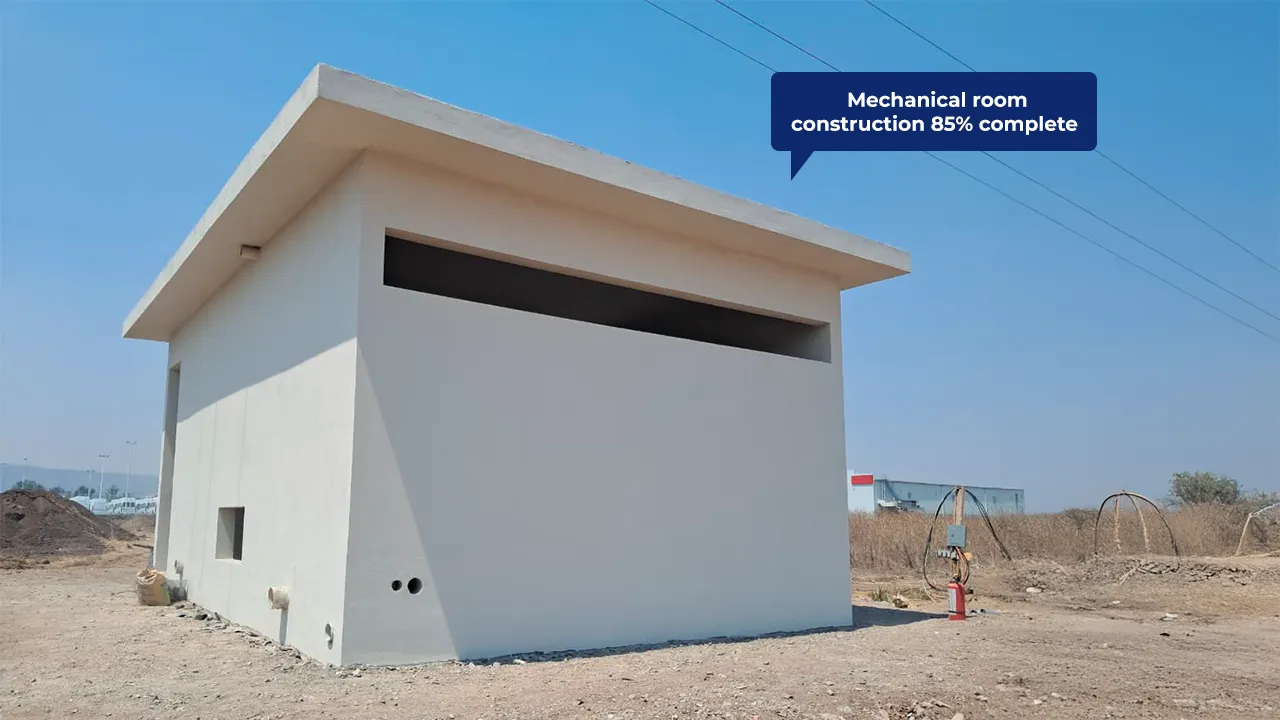Mechanical room construction 85% complete