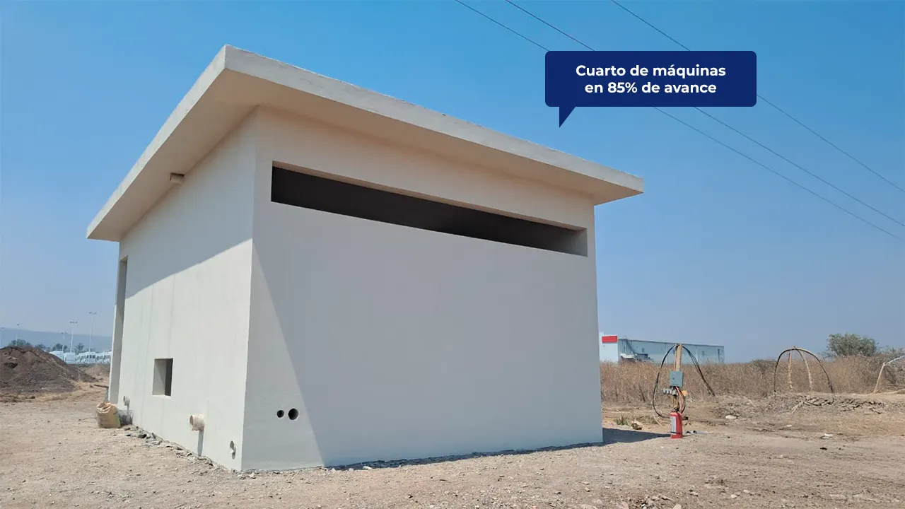 Cuarto de máquinas en 85% de avance