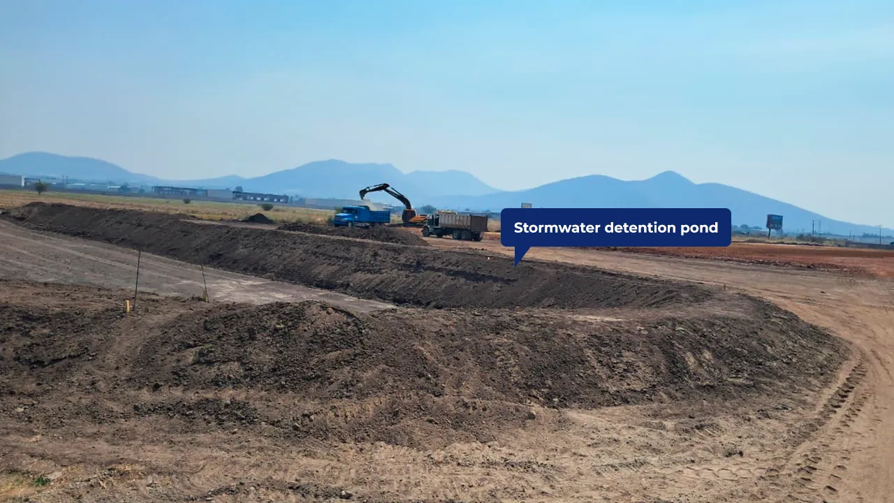 Stormwater detention pond